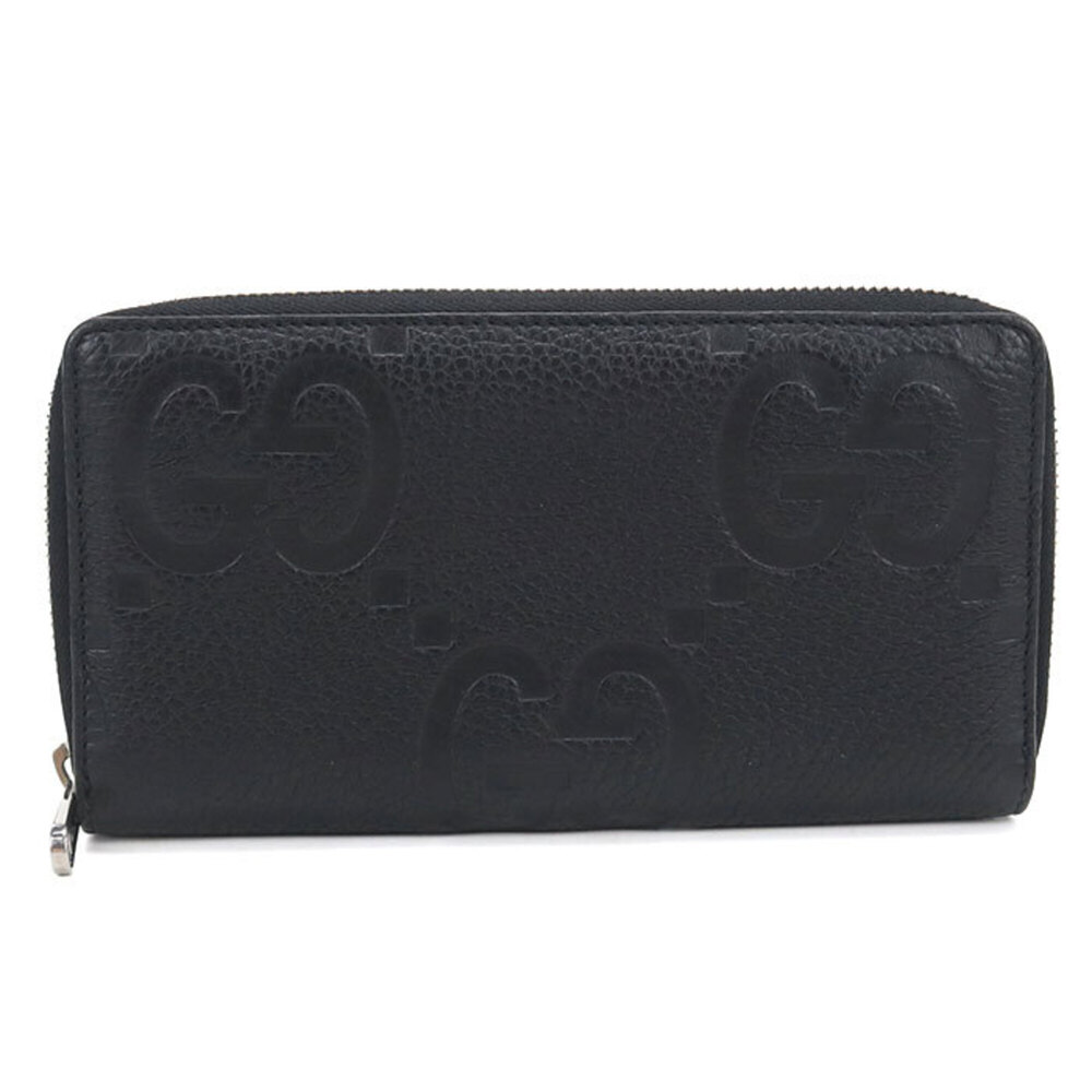 GUCCI Jumbo GG Men's Long Wallet with Round Zipper, Model 739484, Black